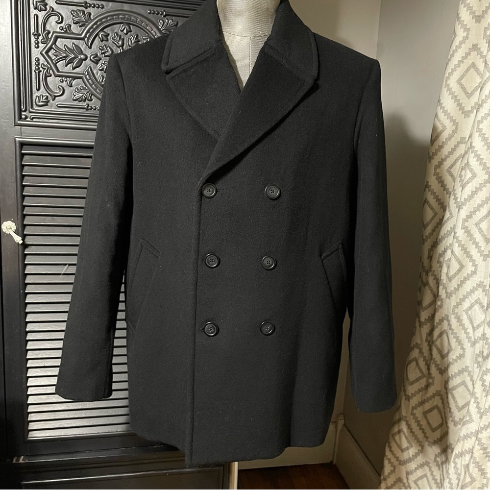 Men's Black Double-Breasted Coat